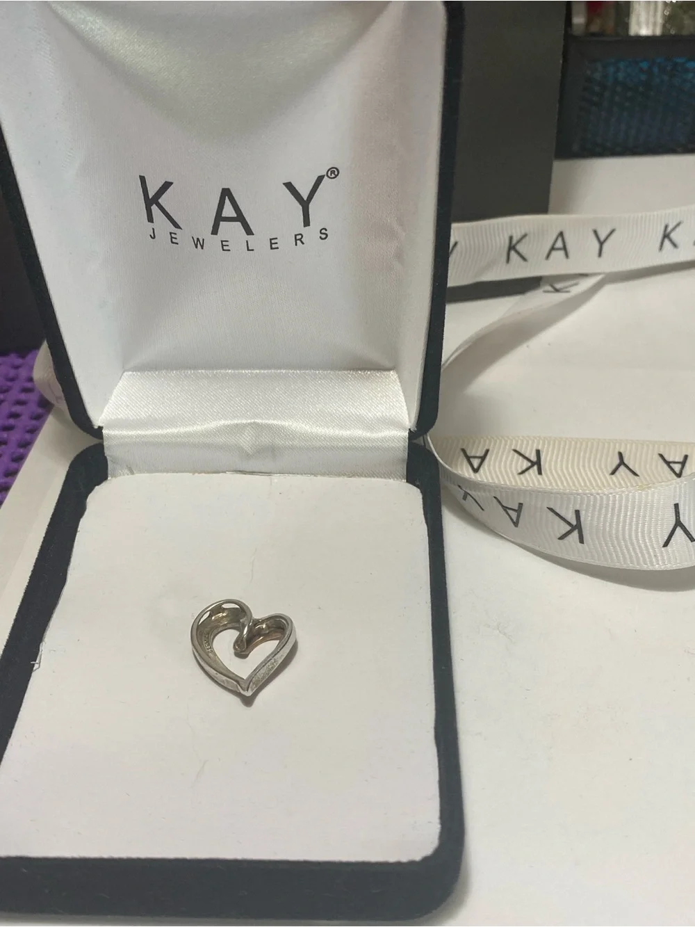 Kay Jewelers Silver Open Heart Pendant